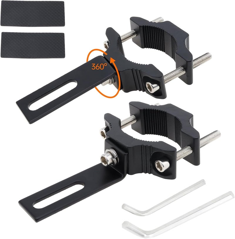 Windance Pack of 2, Spotlight Mount Brackets , Aluminum Alloy Auxiliary Light Signal Light Mounting Fork Bumper Roll Bar Clamps for Motorcycle Bicycle Scooter Mountain Bike ATV UTV (Large) - Image 1